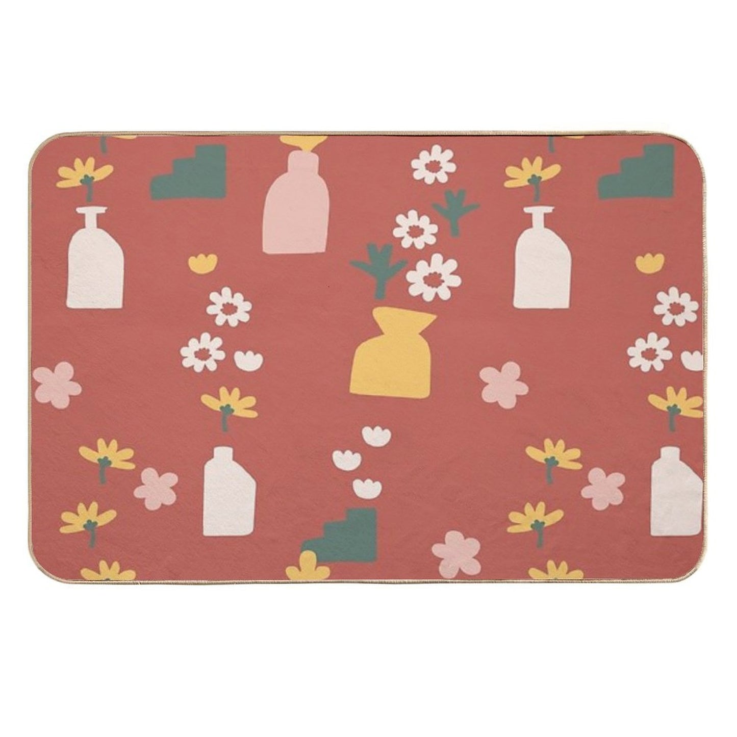 Flower Vases Anti-Trip Bath Mat