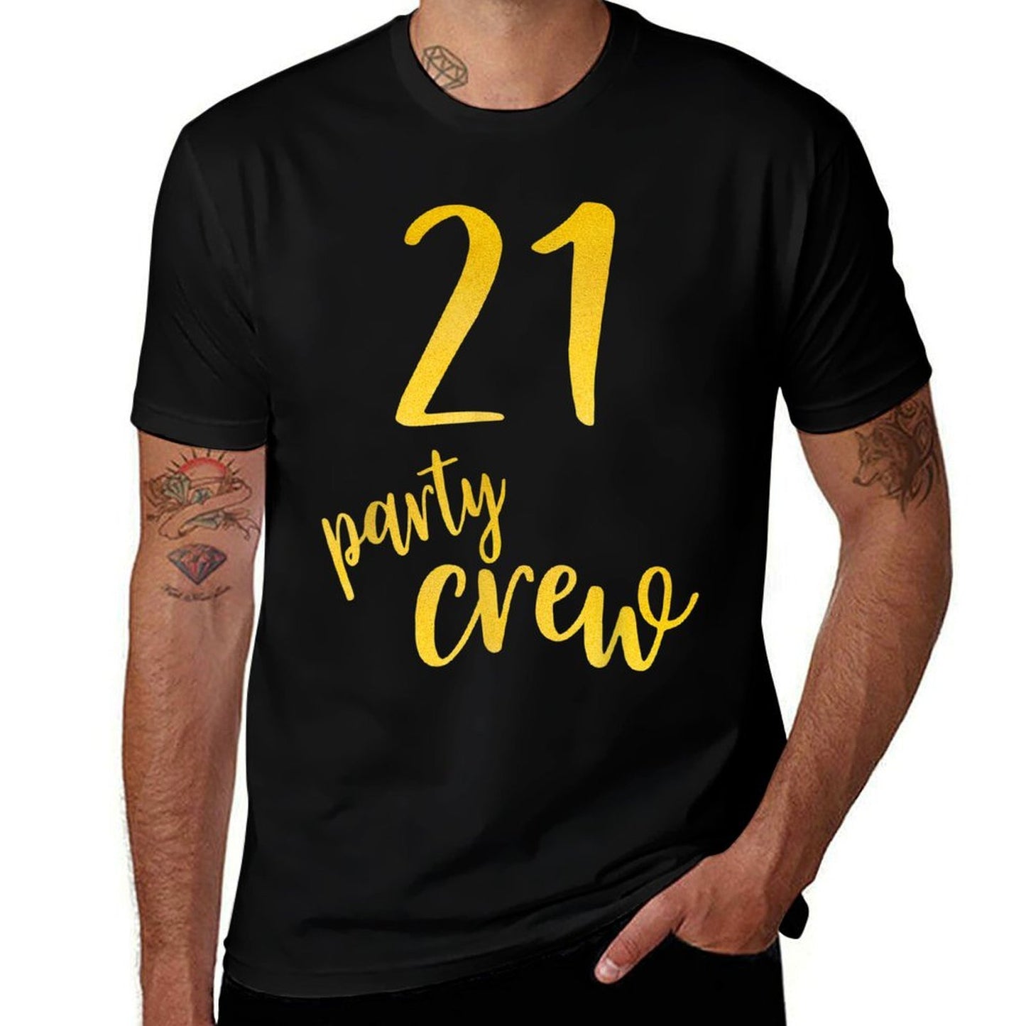 21 Years Old 21 Birthday Party Crew Gifts 21st Birthday Trendy Pattern T-Shirt