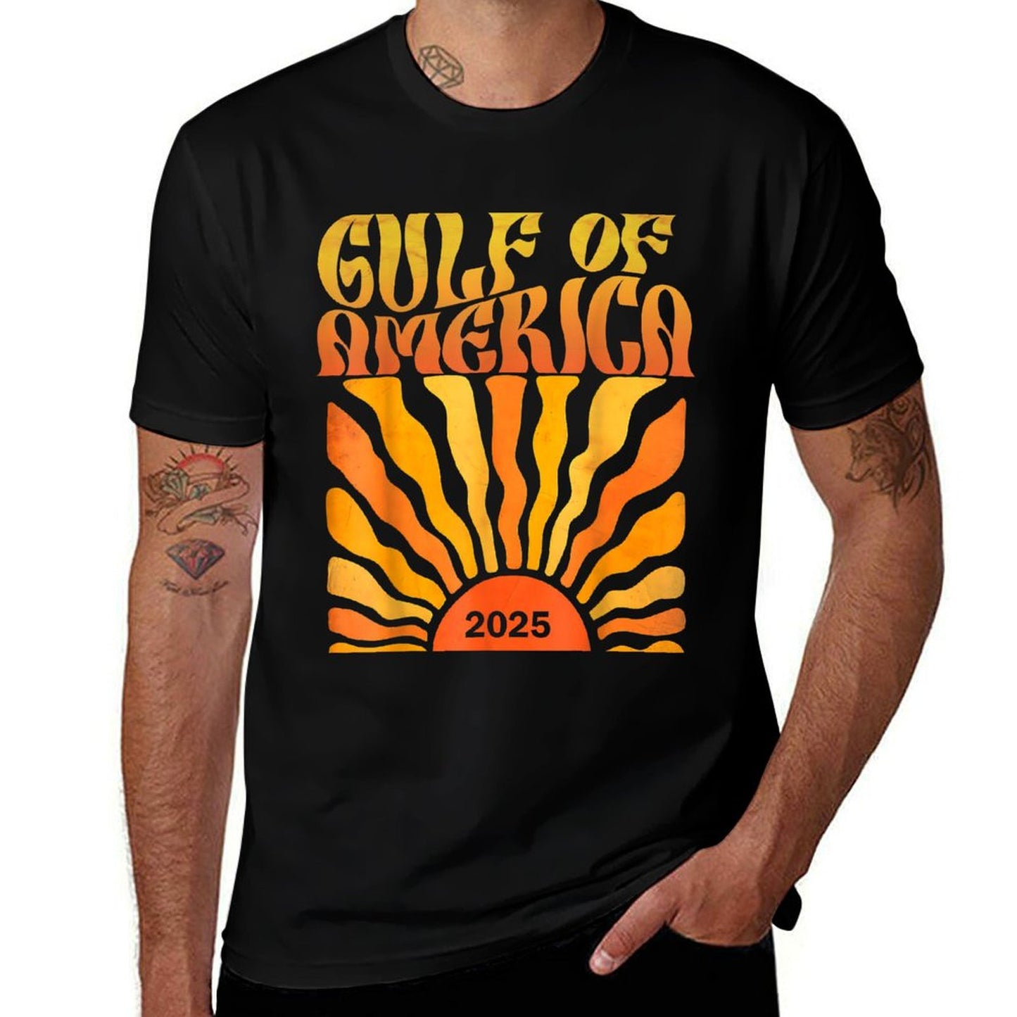 Gulf Of US America 2025 American Gifts Retro Vintage Summer-ready Fabric T-Shirt