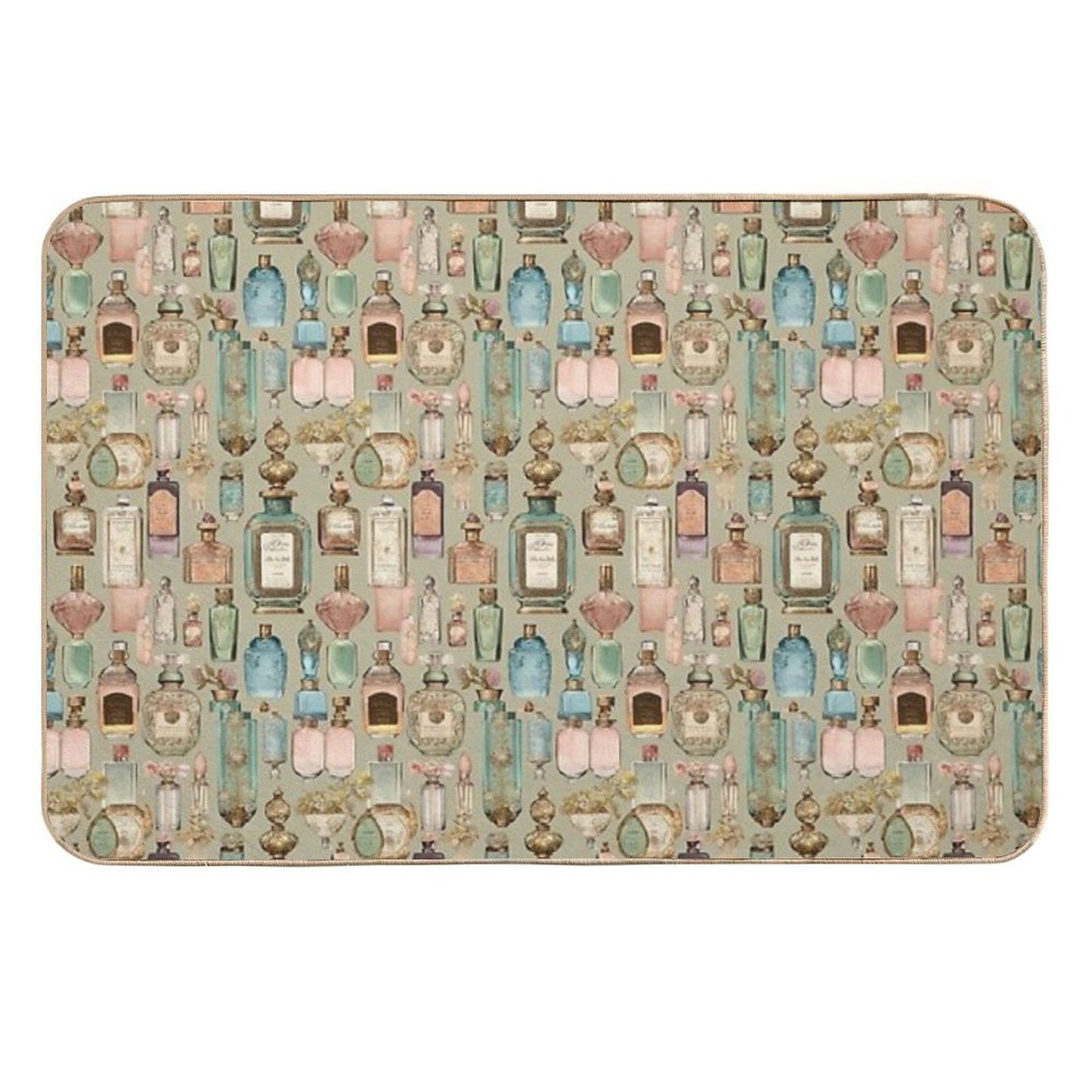 Nostalgic Fragrance Bottles Toxin-Free Bath Mat