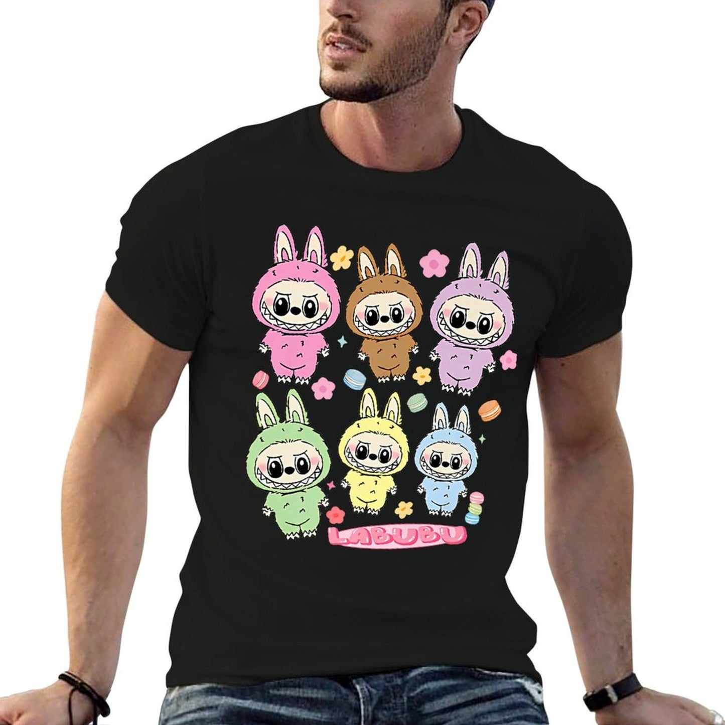Funny Labubu Lover Cute Labubu The Monsters Women Premium Heathered Texture T-Shirt
