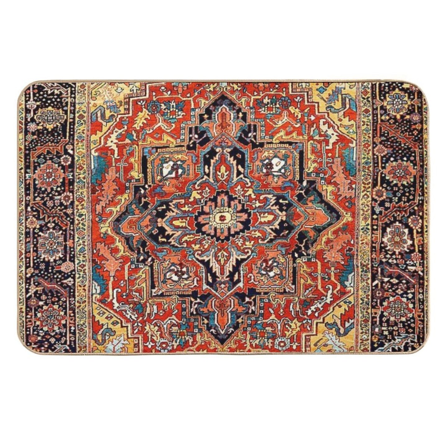 Heriz Persian Carpet Print Dirt-Trapping Bath Mat