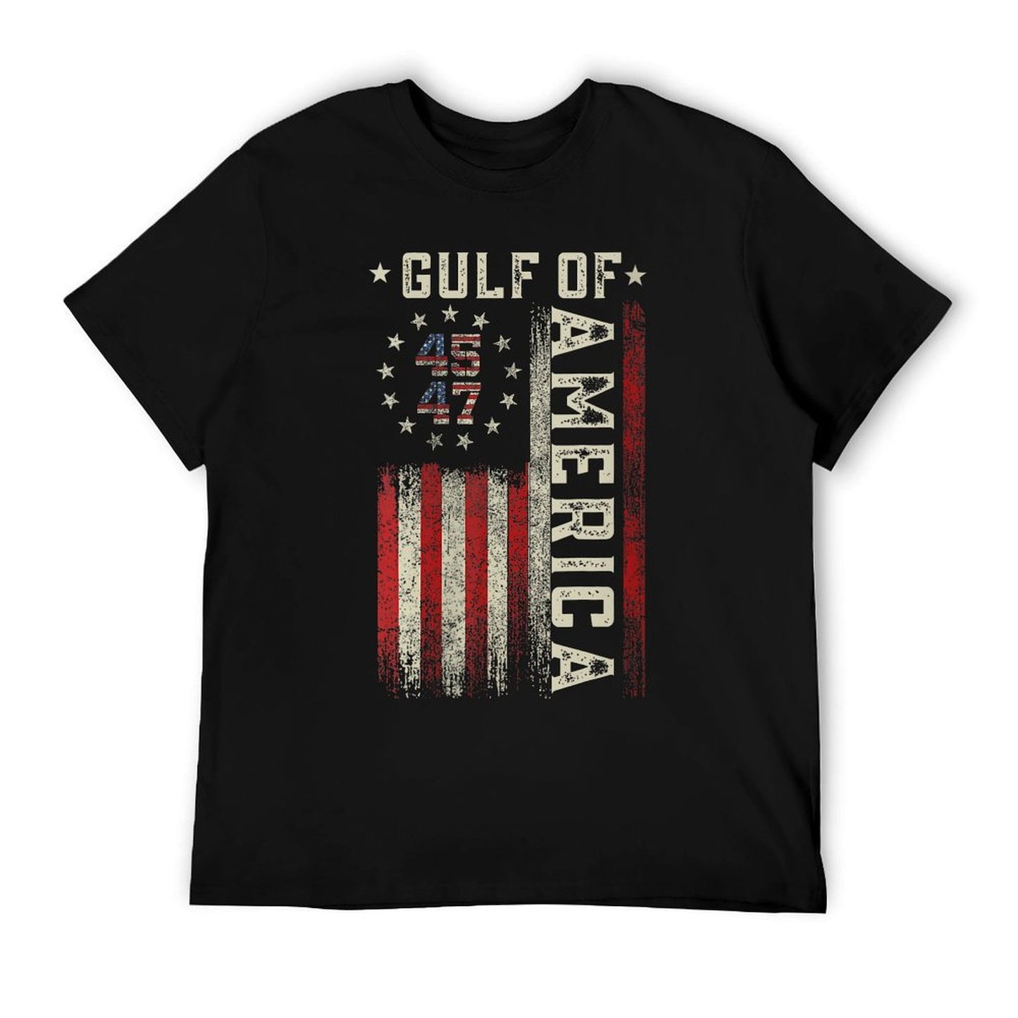 Womens Gulf Of USA America Funny USA Flag for Men Women V-Neck Vintage-inspired T-Shirt