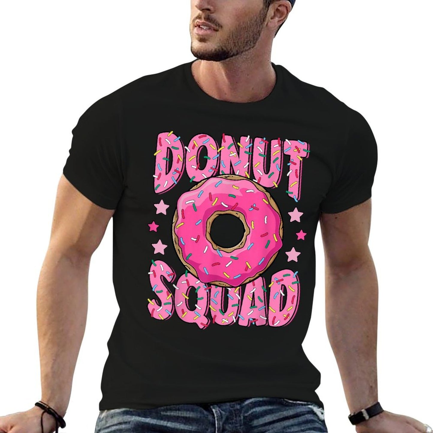 Pink Donut Squad Sprinkles Donut Lover Matching Donut Party Comfortable T-Shirt