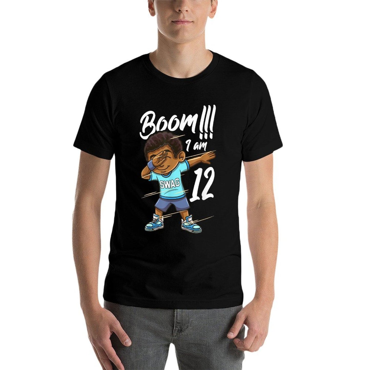 Boom Im 12 Year Old Black Boy Dabbing 12th Birthday Party Breathable T-Shirt