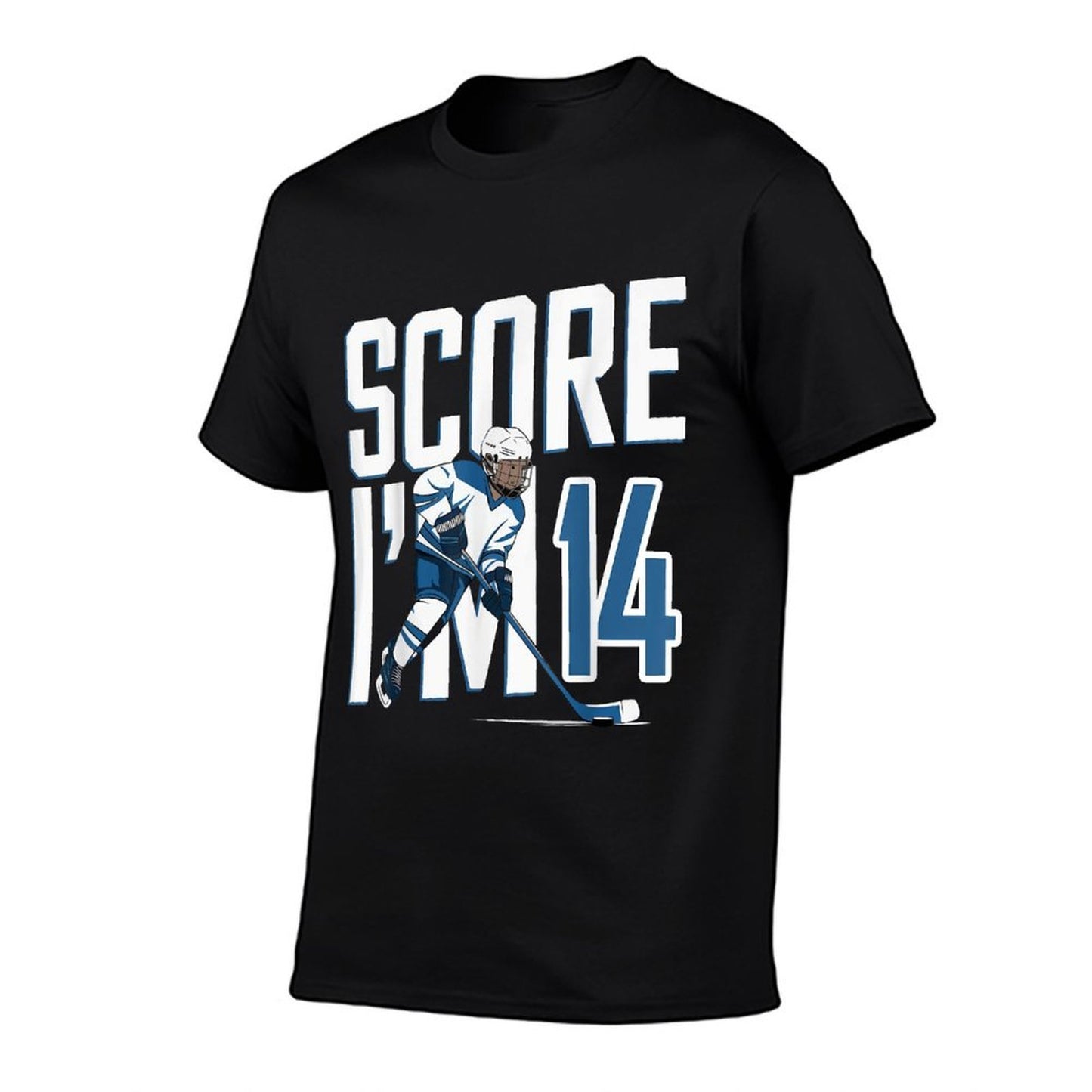 Fourteen 14 Years Old Ice Hockey for 14th Birthday Fade-proof Color T-Shirt