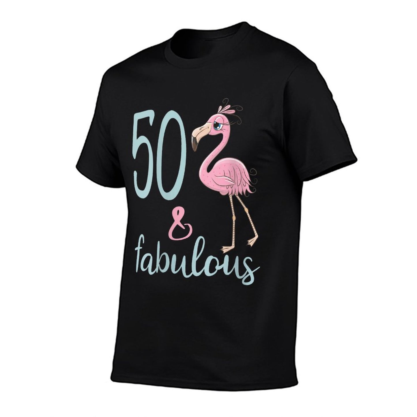 Womens 50 & Fabulous Flamingo Outfit Awesome 50th Birthday Mom Gift Durable T-Shirt