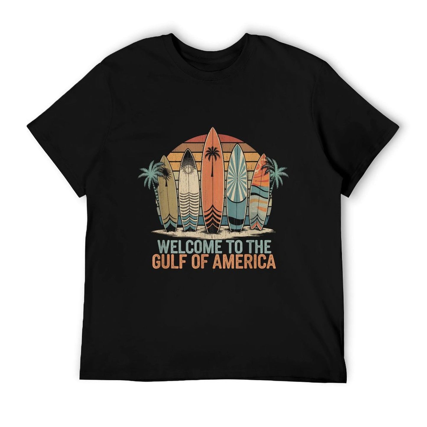 Gulf Of USA America Gift Men Women Flag Beach Wrinkle-resistant T-Shirt