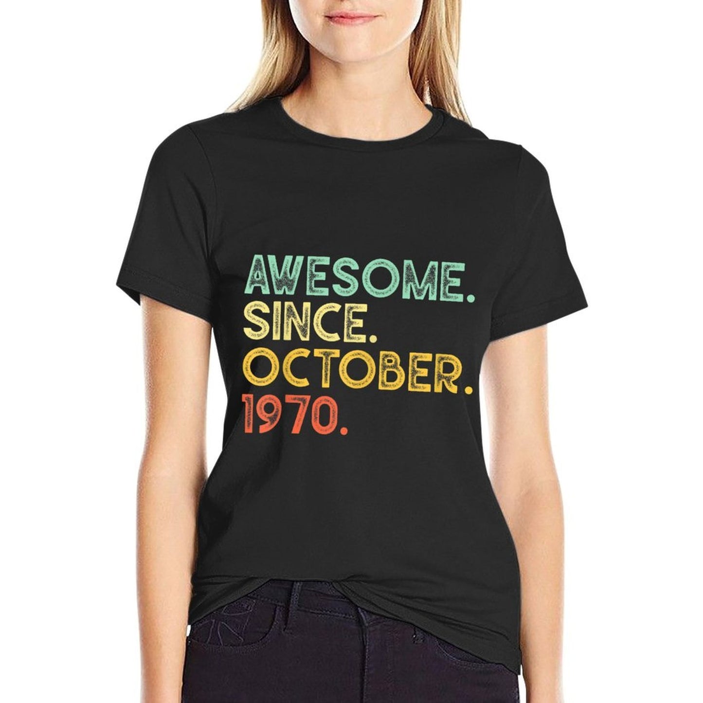 50 Years Old Awesome October 1970 50th Birthday Gift Vintage-inspired T-Shirt