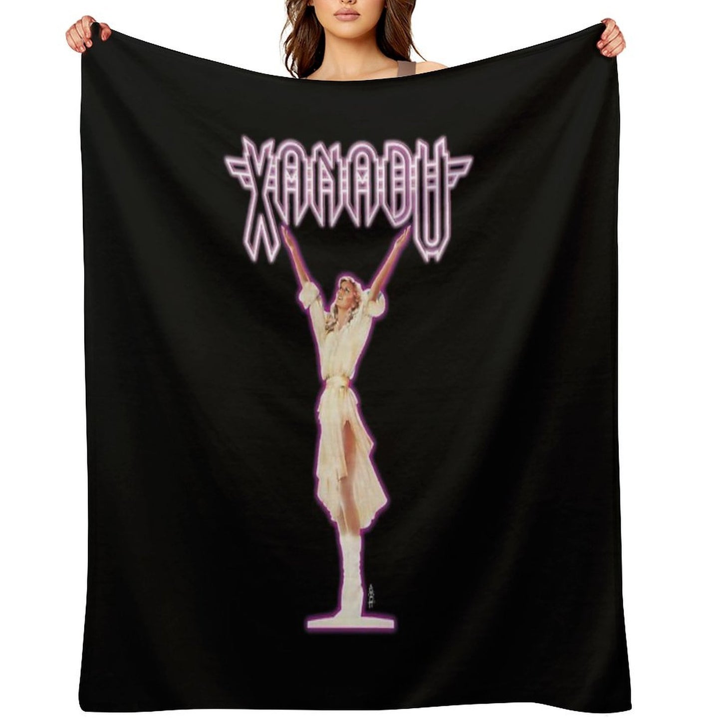 XANADU Kira Olivia Newton-John - Purple Glow Shrink-resistant Throw Blanket