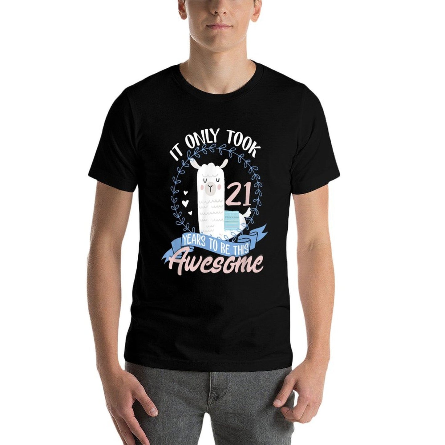 21st Birthday Llama Awesome Gifts Polyester Blend T-Shirt