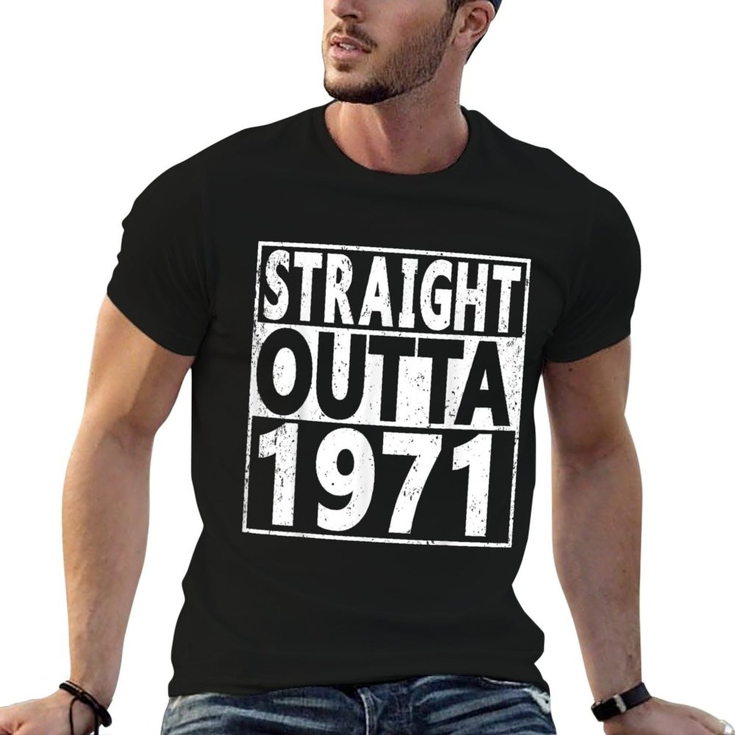 Straight Outta 1971 50 Years 50th Birthday Summer-ready Fabric T-Shirt