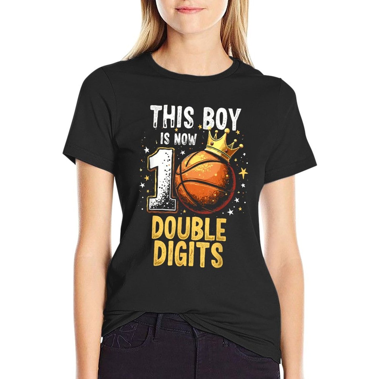 10th Birthday Boys This Boy Double Digits Ten Year Old Wrinkle-resistant T-Shirt