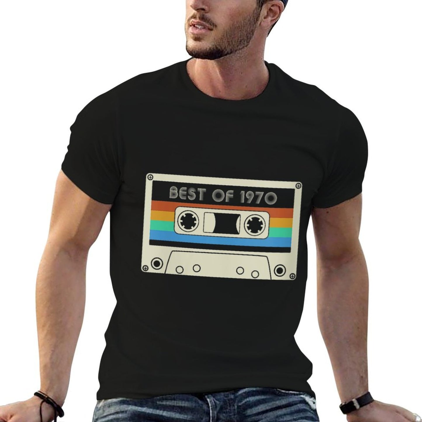 Womens Vintage Best of 1970 50th Birthday Cassette Tape Cotton T-Shirt