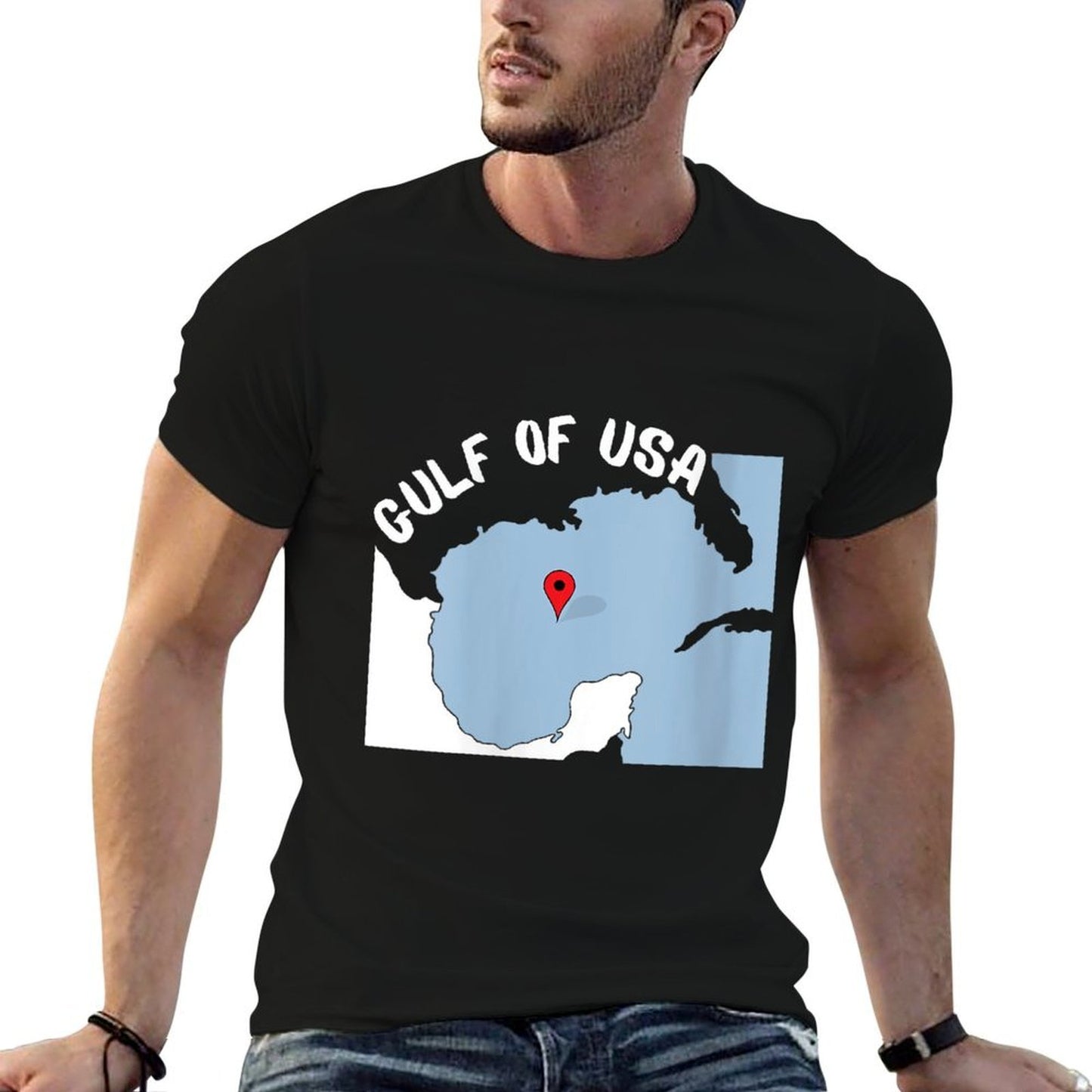 Womens Gulf of United States of America Tagless Design T-Shirt