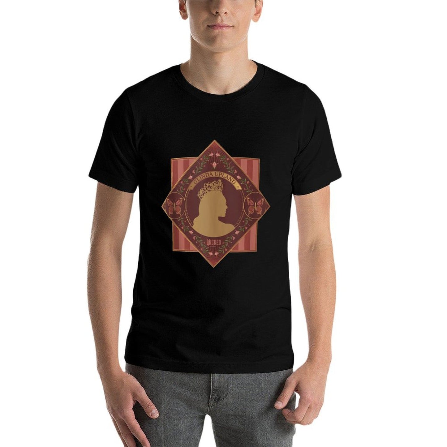Wicked Glinda Enchanted Floral Silhouette Stretchy T-Shirt