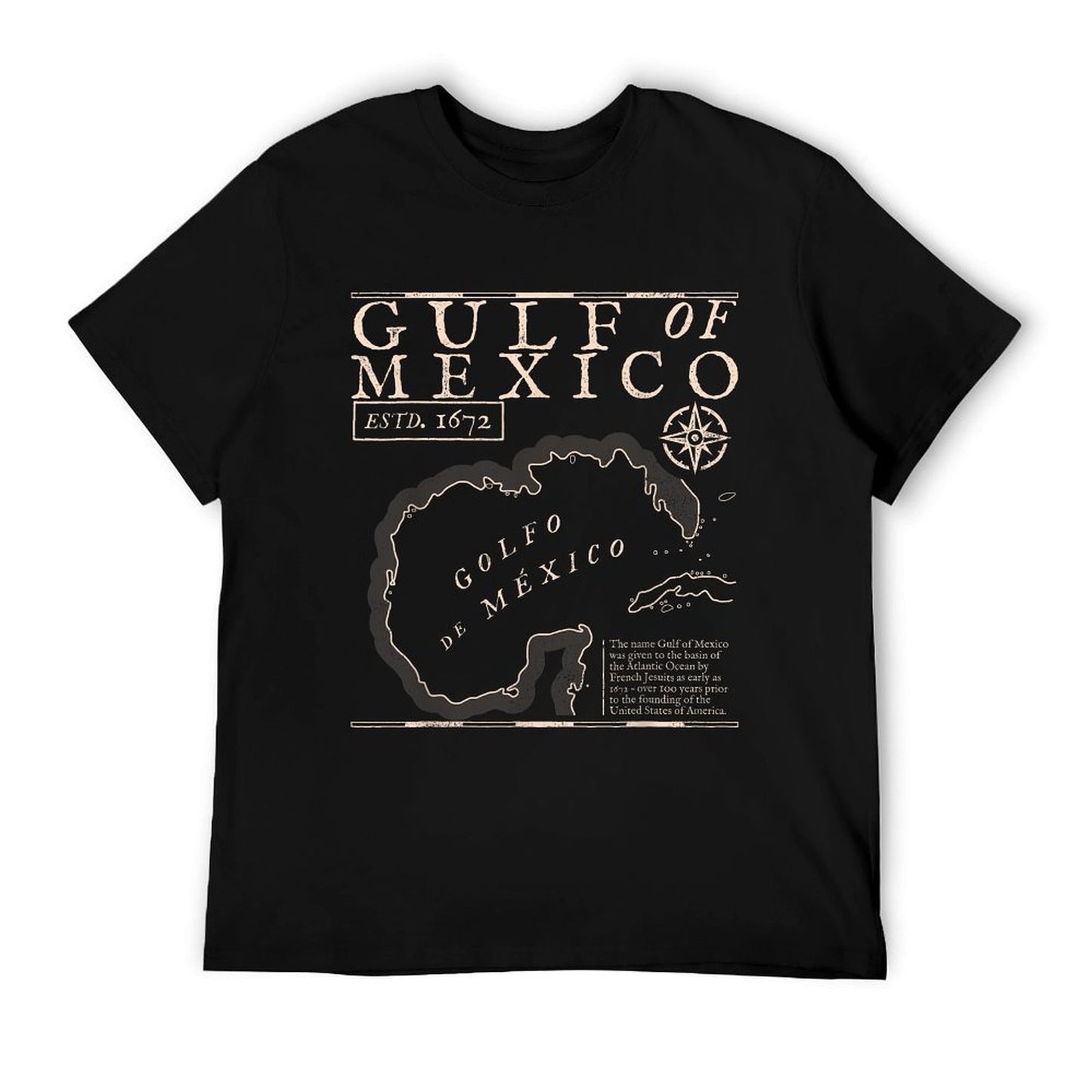 Gulf of Mexico 1672 Historic Map Moisture-wicking T-Shirt