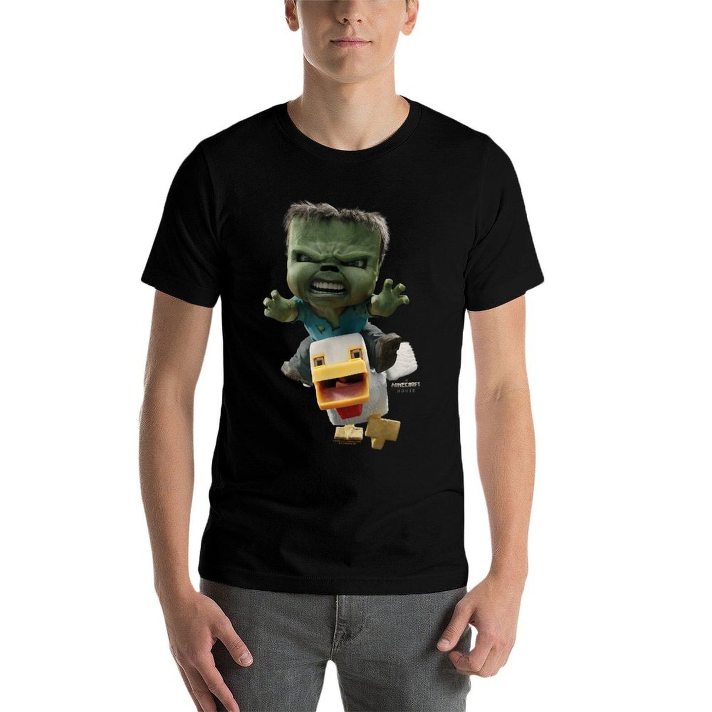 A Minecraft Movie Chicken Jockey Baby Zombie Attack Comfortable T-Shirt