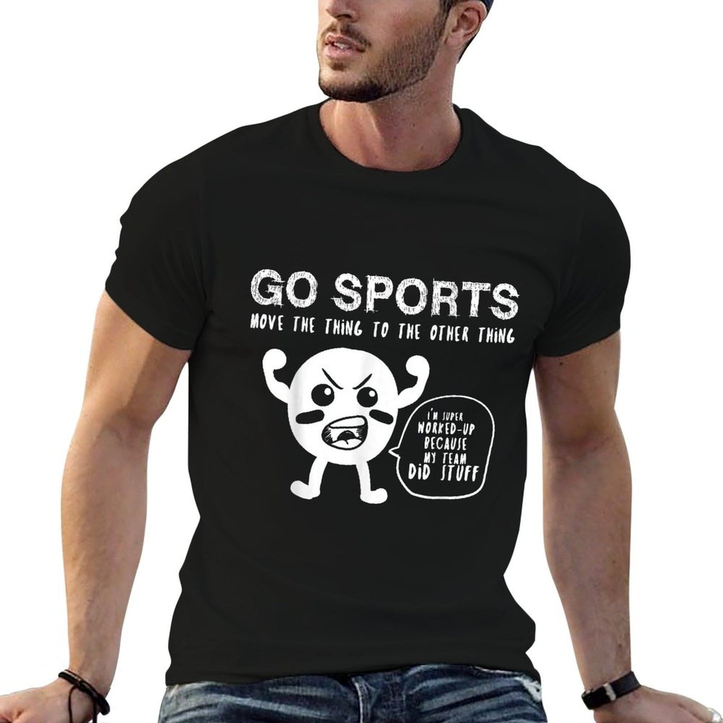 Go Sports Fan, Sports, Move The Other Thing Oversized Silhouette T-Shirt
