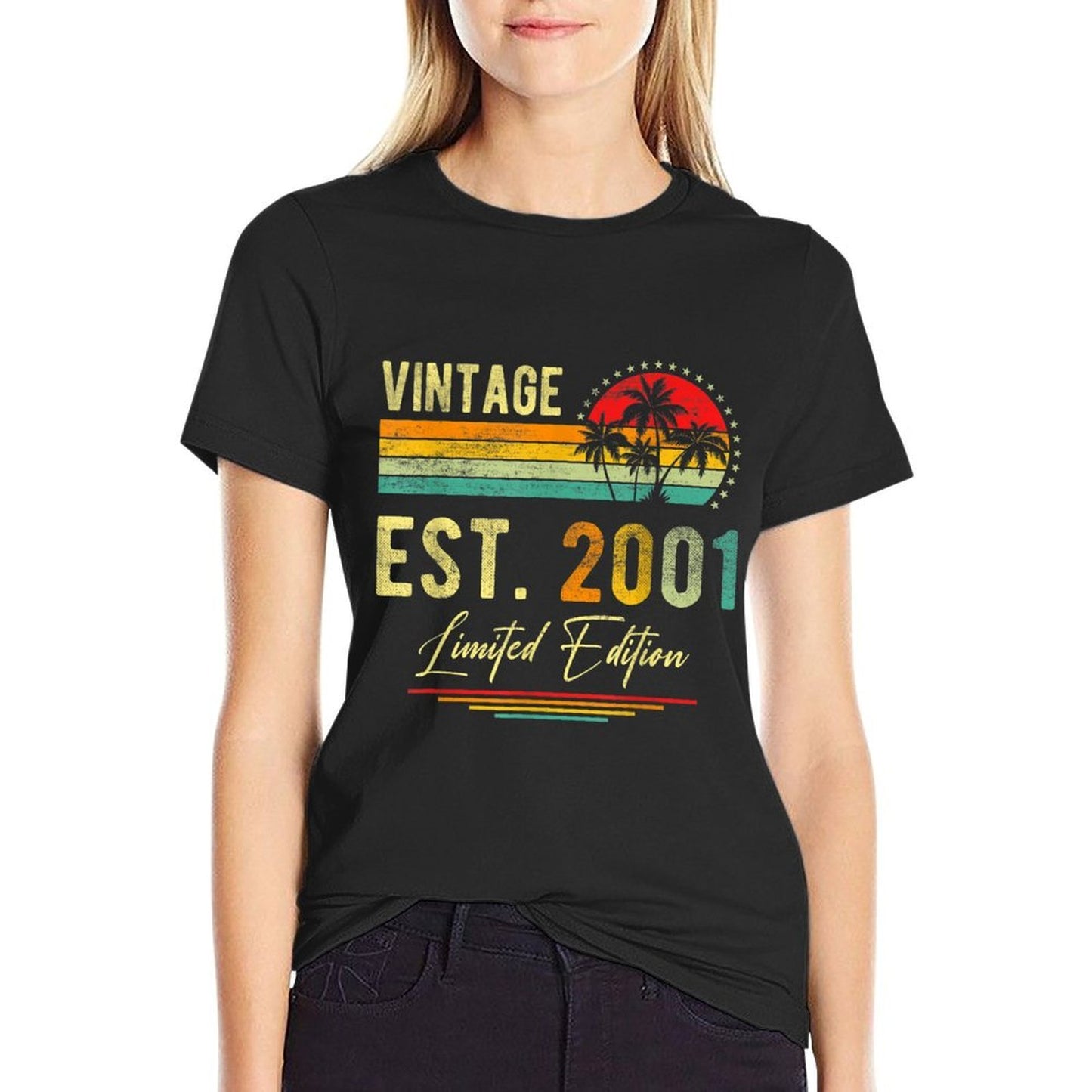 Vintage 2001 Retro 21 Years Old Being Awesome 21st Birthday Durable T-Shirt
