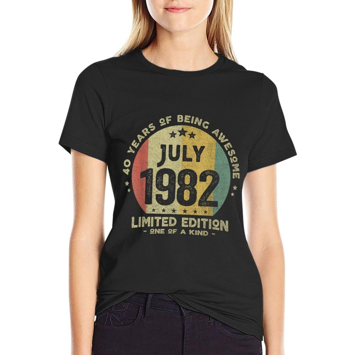 40 Years Old July 1982 Limited Edition 40th Birthday Summer-ready Fabric T-Shirt