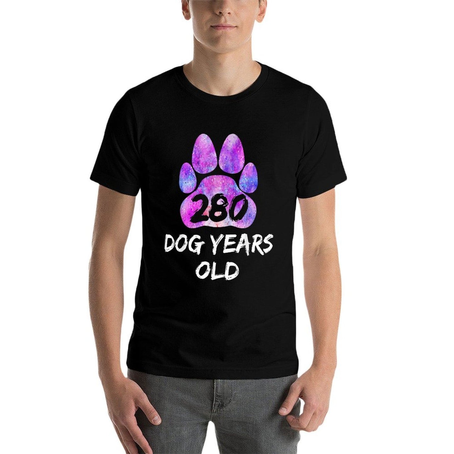 280 Dog Years Old Shirt - 40th Birthday Tshirt Rolled Sleeves T-Shirt