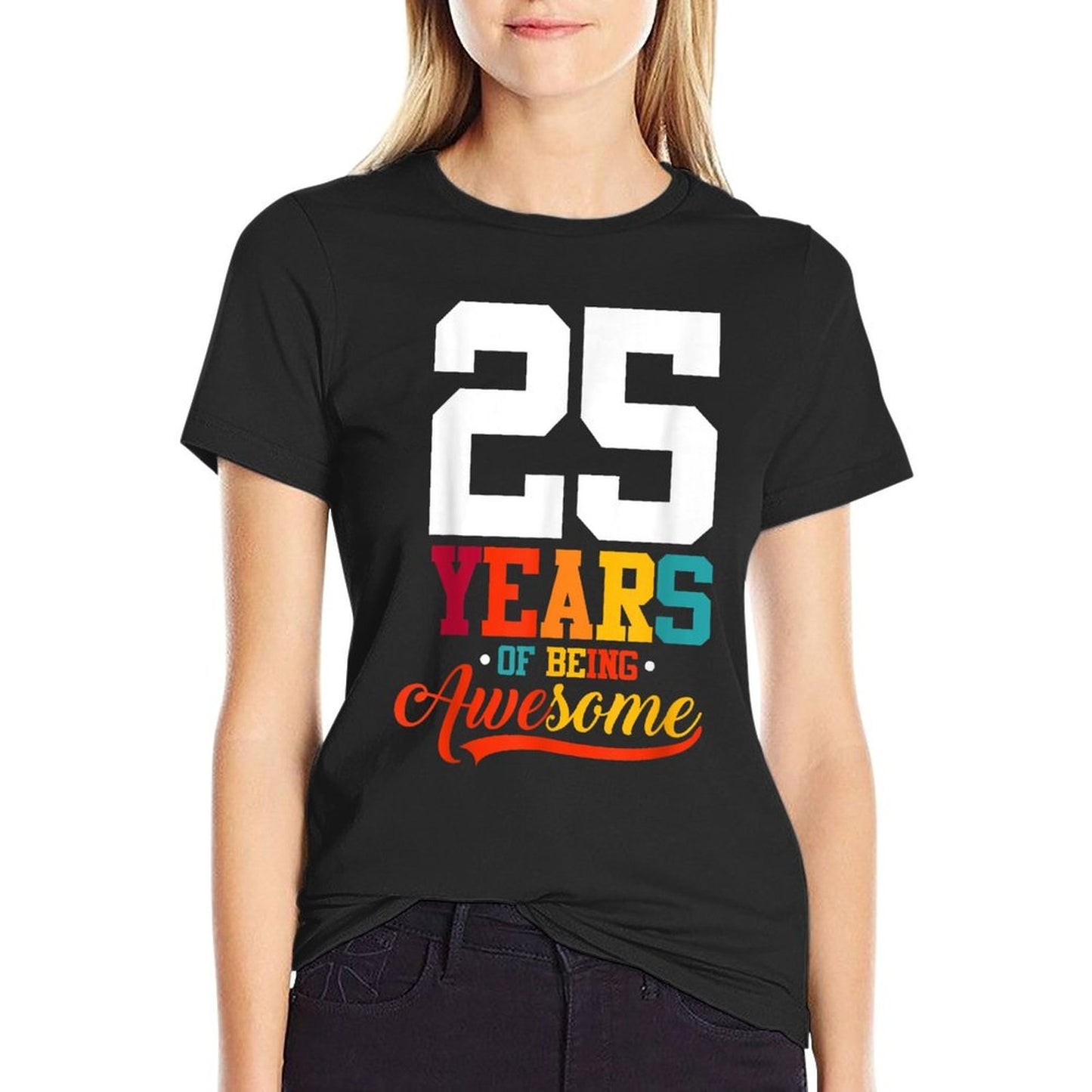 25 Years Of Being Awesome Gifts 25 Years Old 25th Birthday Heathered Texture T-Shirt