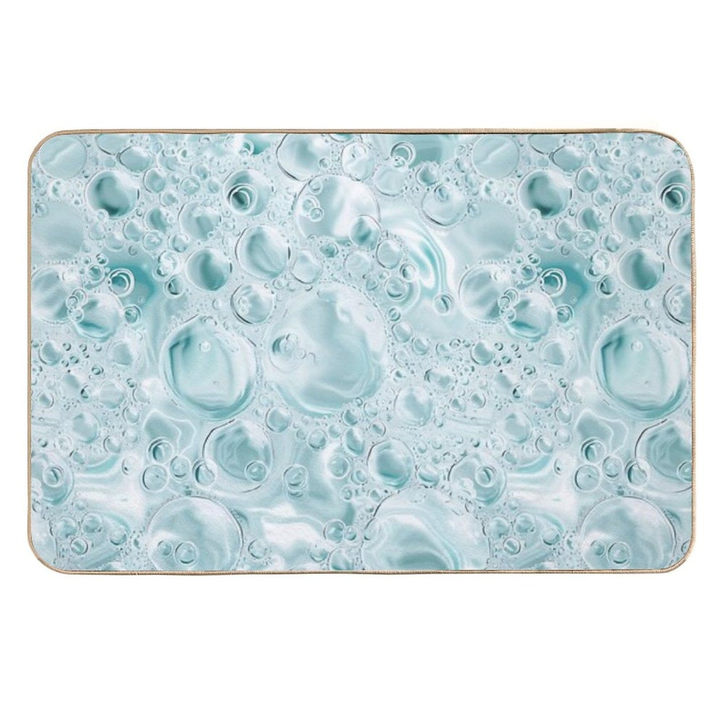 Aqua Effervescence Clear Fizzy Bubbles Pattern Stain-Proof Bath Mat