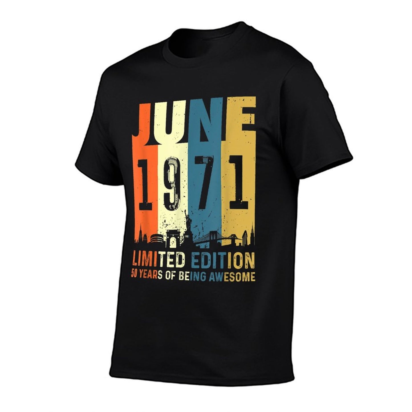 50 Limited Edition, Made in June 1971 50th Birthday Oversized Silhouette T-Shirt
