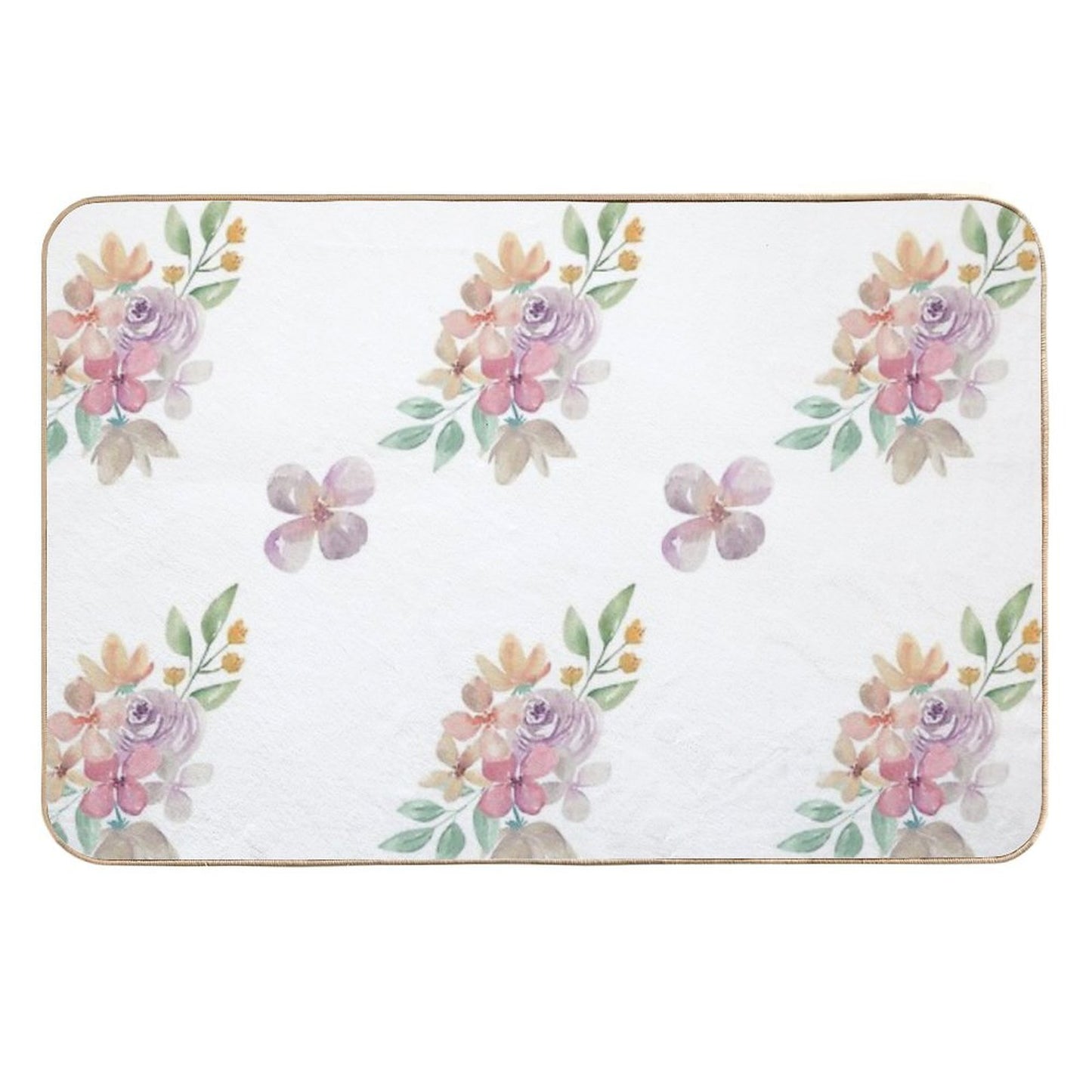 Watercolor Floral Pattern 4 Dirt-Trapping Bath Mat