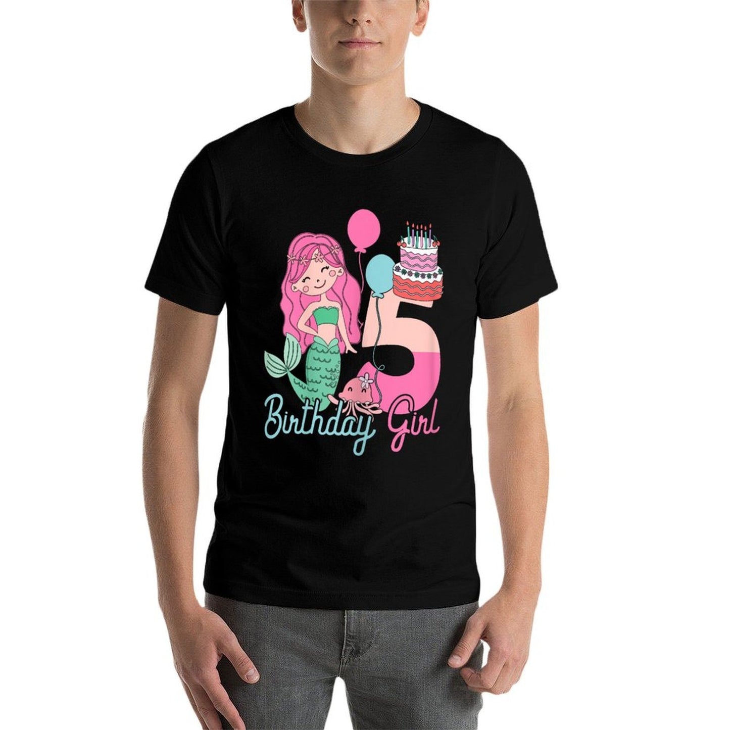5 Years Old Birthday Girl Gifts Mermaid 5th Birthday Wrinkle-resistant T-Shirt