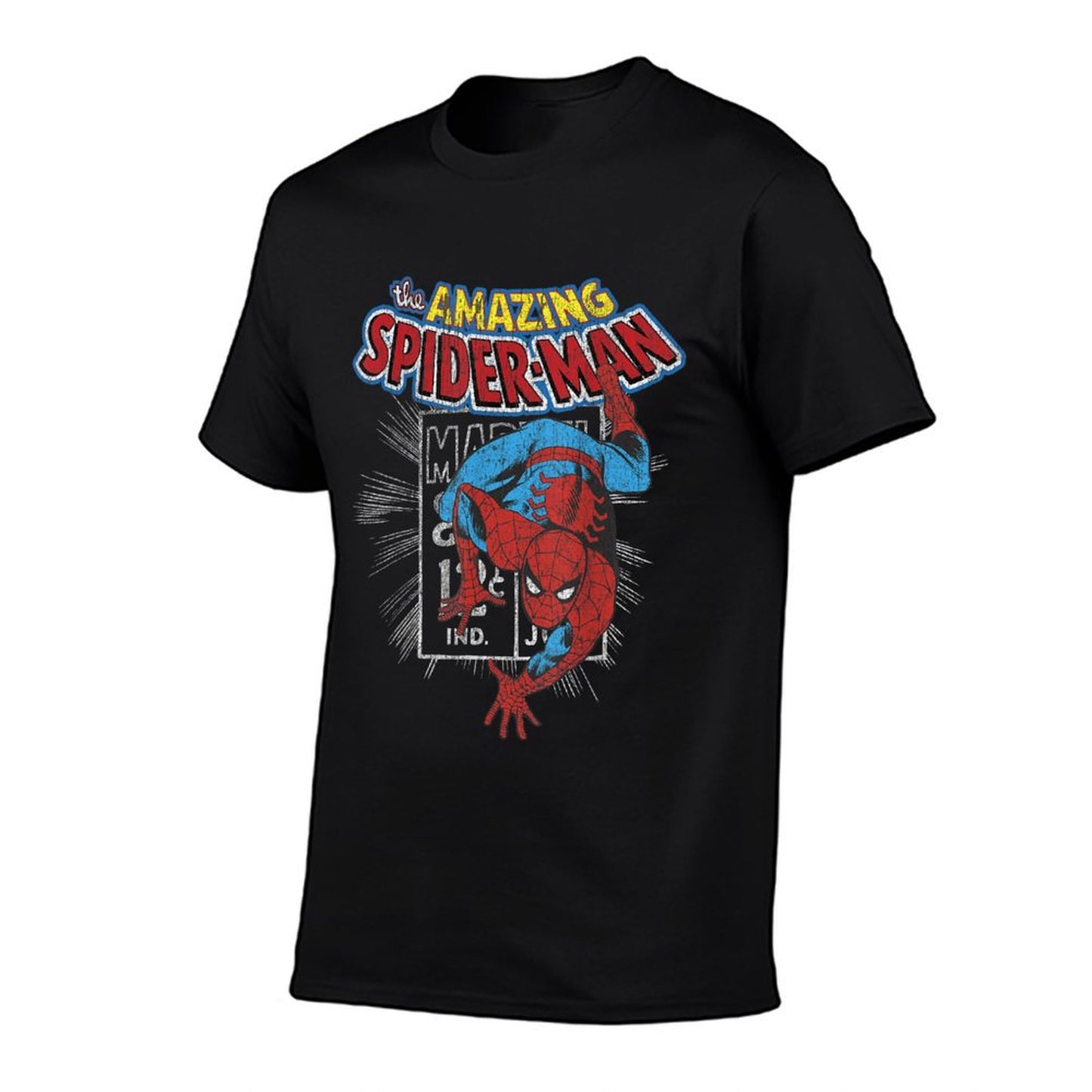 Marvel The Amazing Spider-Man Vintage Comic Poster Slim-fit Cut T-Shirt