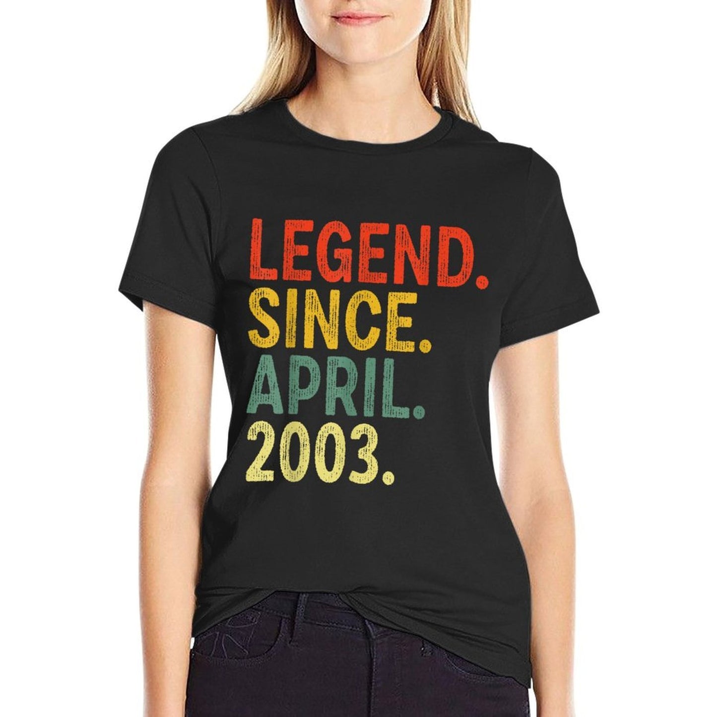 20 Year Old Legend Since April 2003 20th Birthday Rolled Sleeves T-Shirt