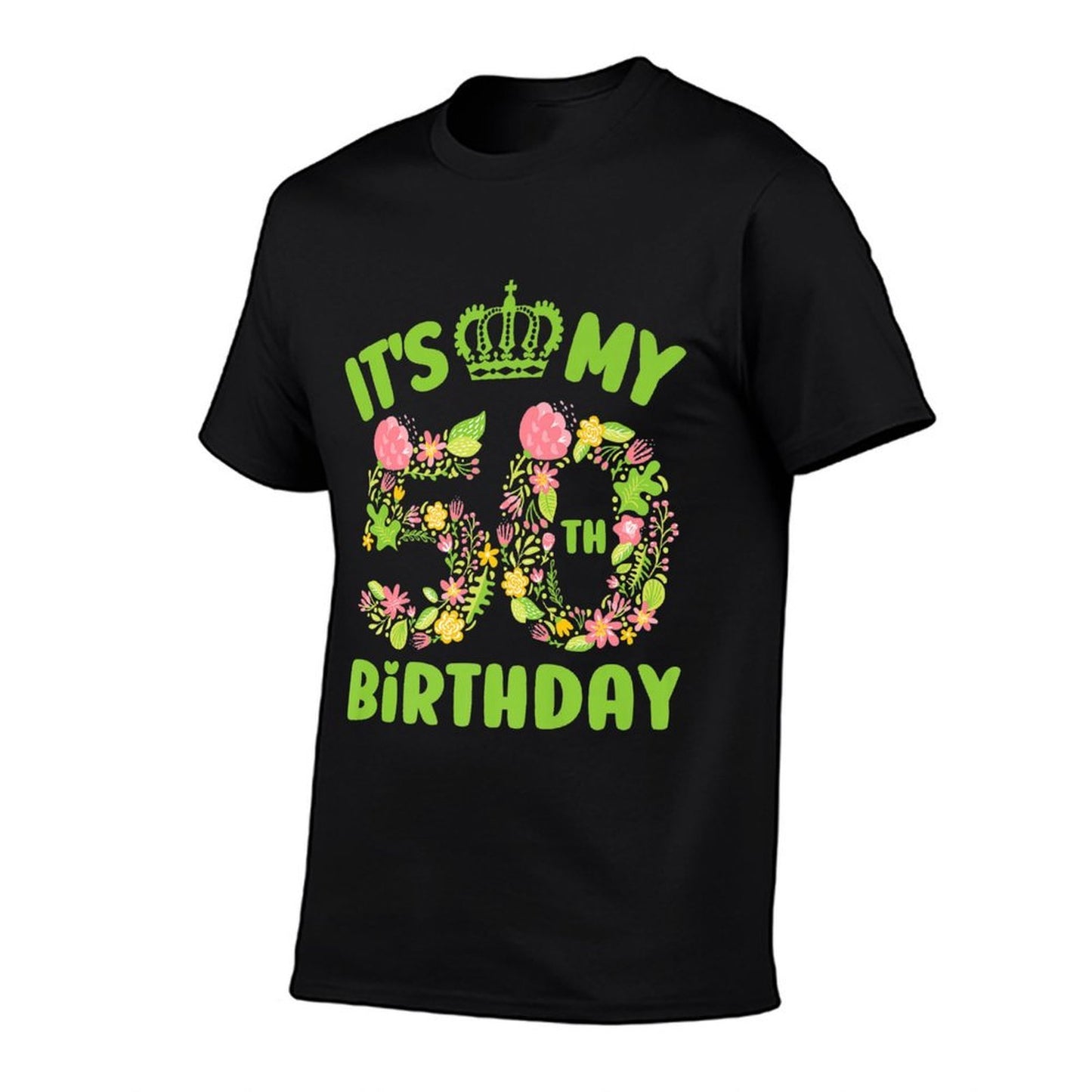 50 Year Old Birthday Flower Birthday Its My 50th Birthday Premium Versatile T-Shirt