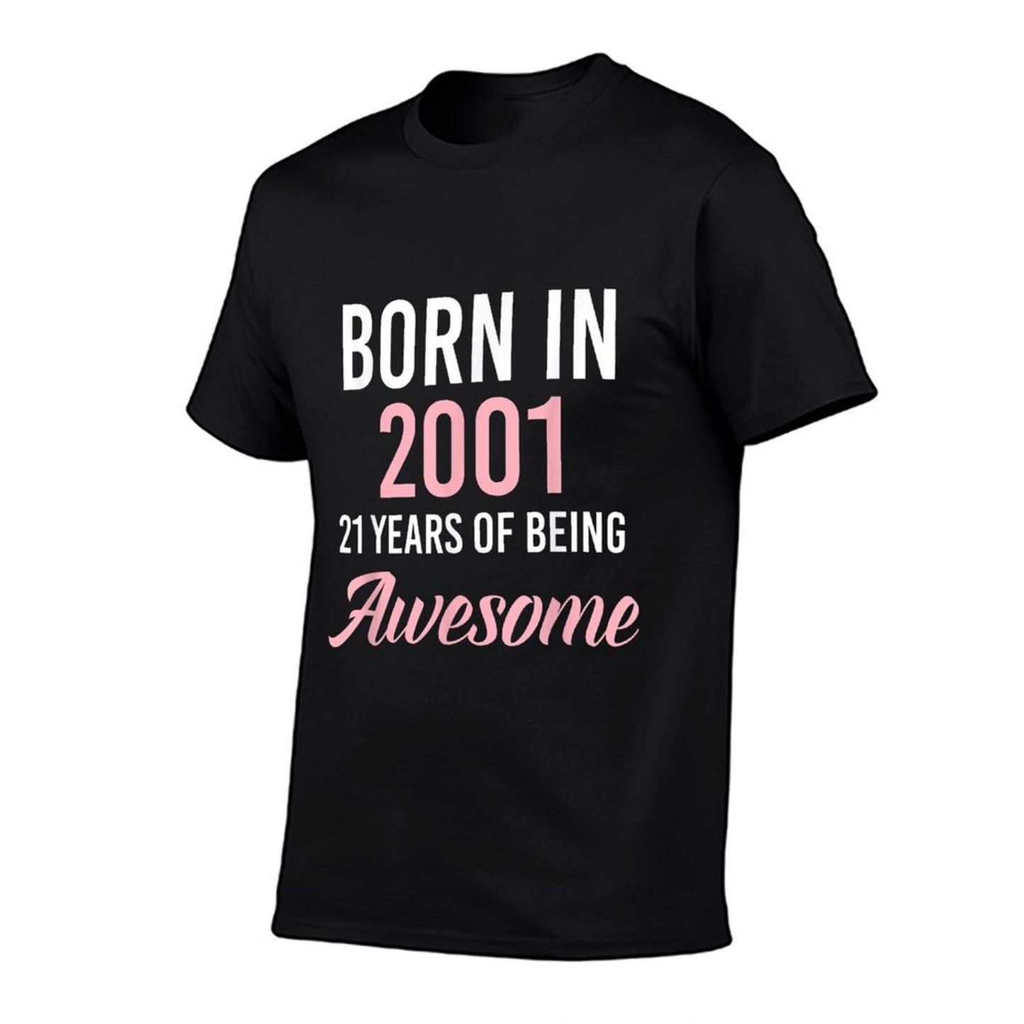 Born In 2001 21 Years Of Being Awesome Funny 21st Birthday Trendy Pattern T-Shirt