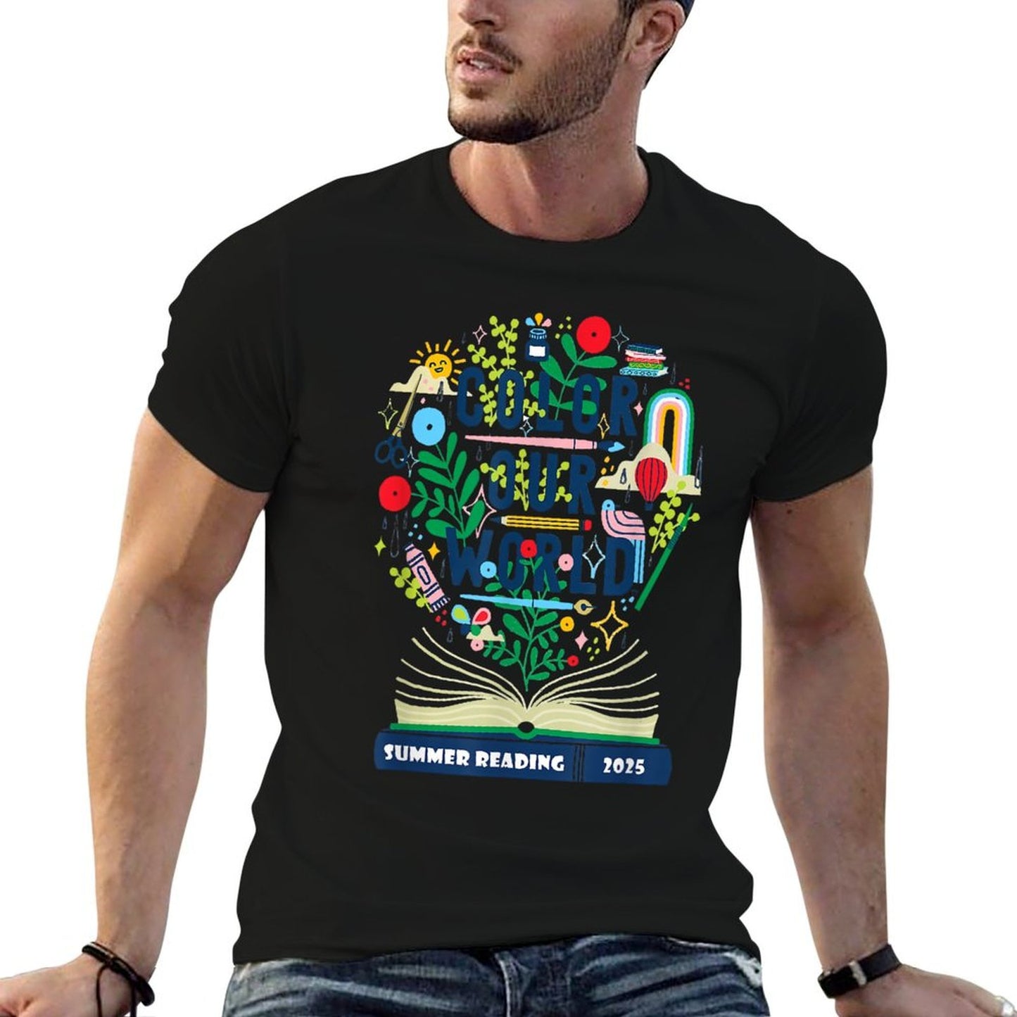 Color Our World Summer Reading 2025 Boho Wildflower Book Affordable Price T-Shirt