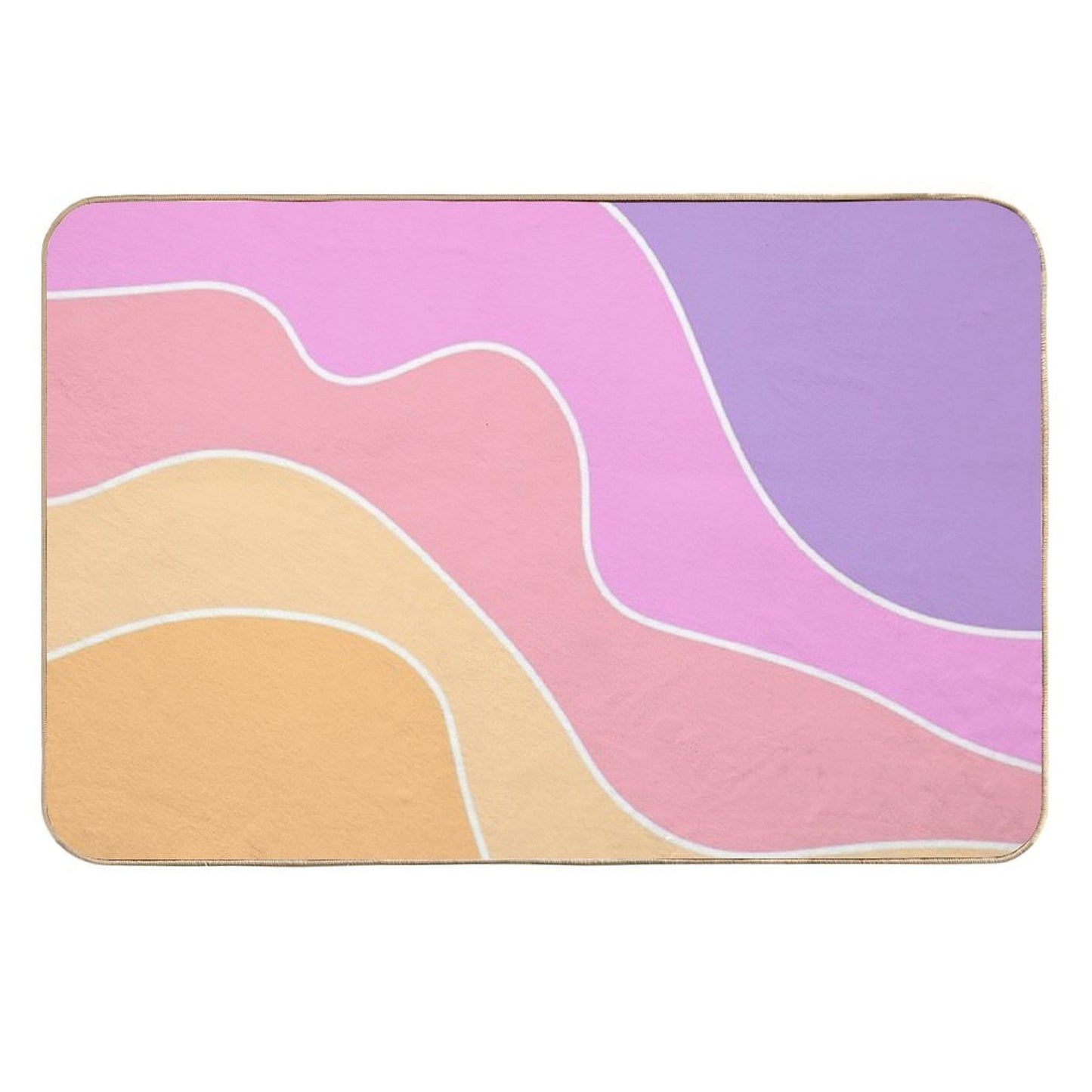 Retro Pastel Waves Toxin-Free Bath Mat