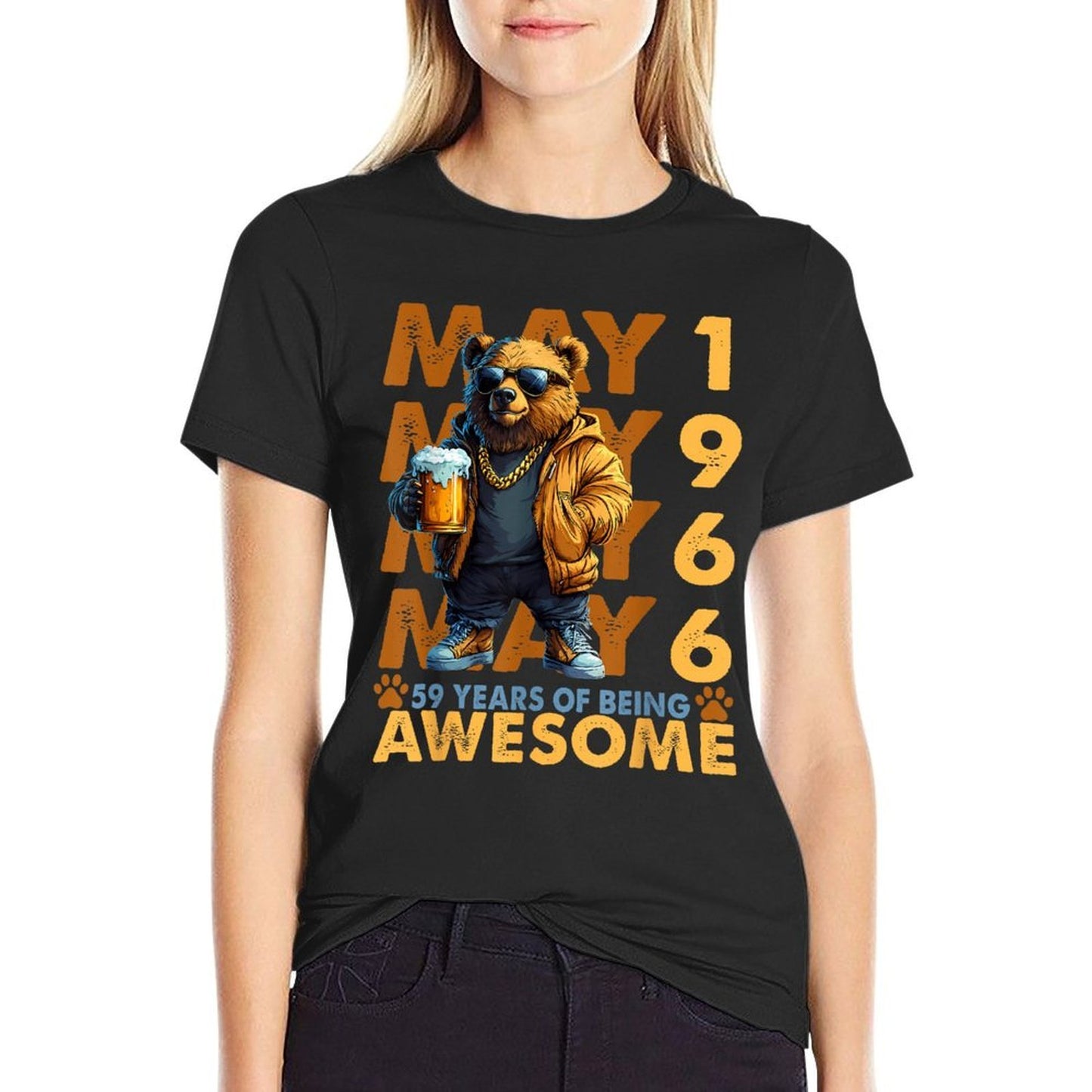 59th Birthday Bear Legends May 1966 59 Years Old For Mens Eco-friendly Material T-Shirt