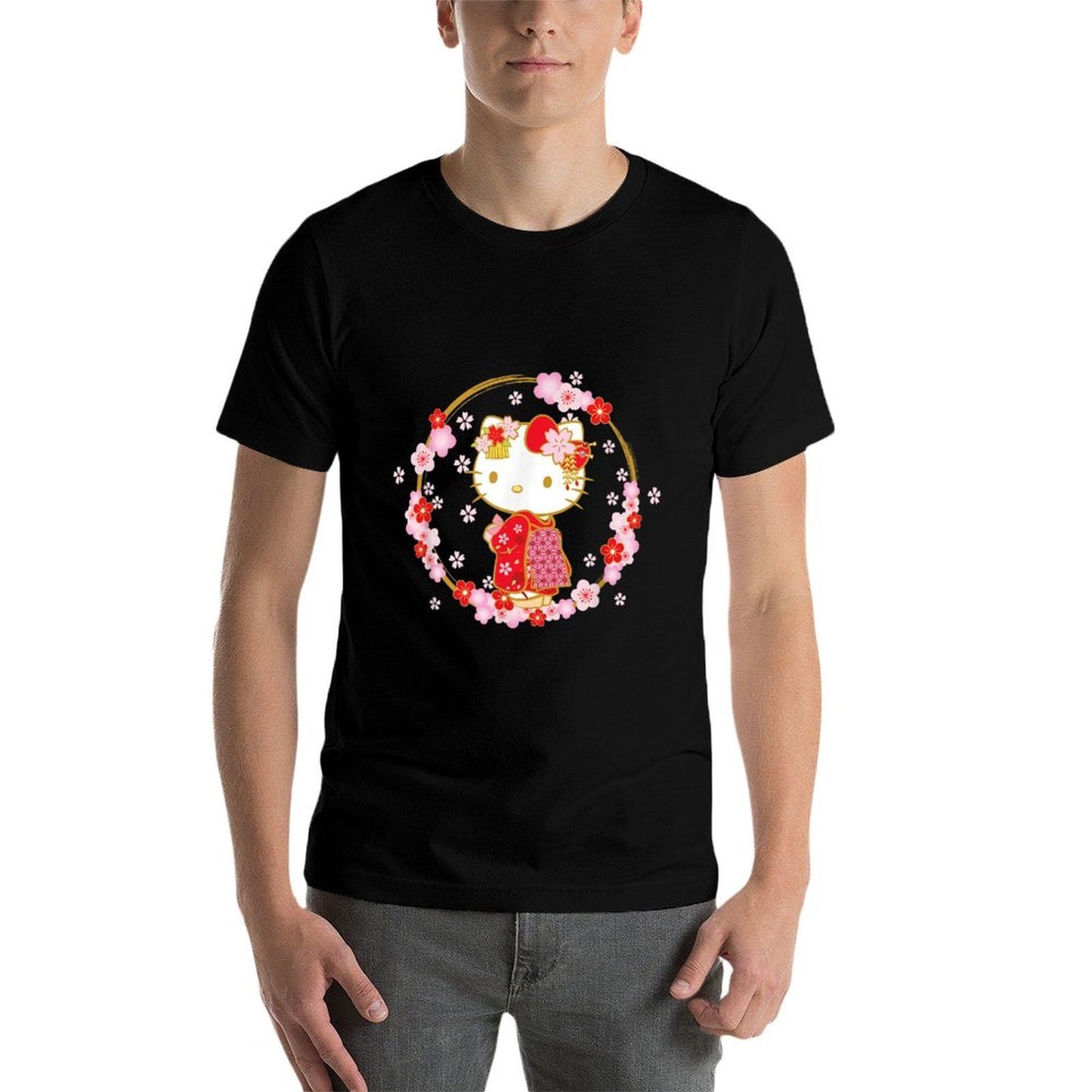 Hello Kitty Sakura Spring High-quality Stitching T-Shirt