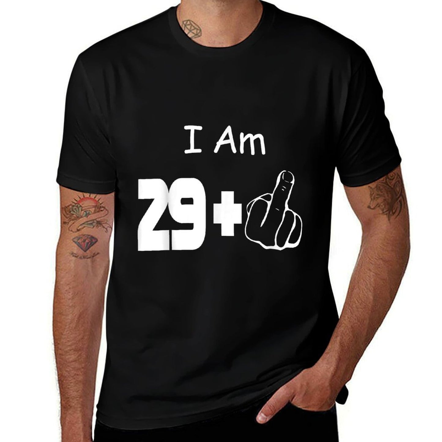 I Am 29 Plus One Middle Finger Funny 30th Birthday Trendy Pattern T-Shirt