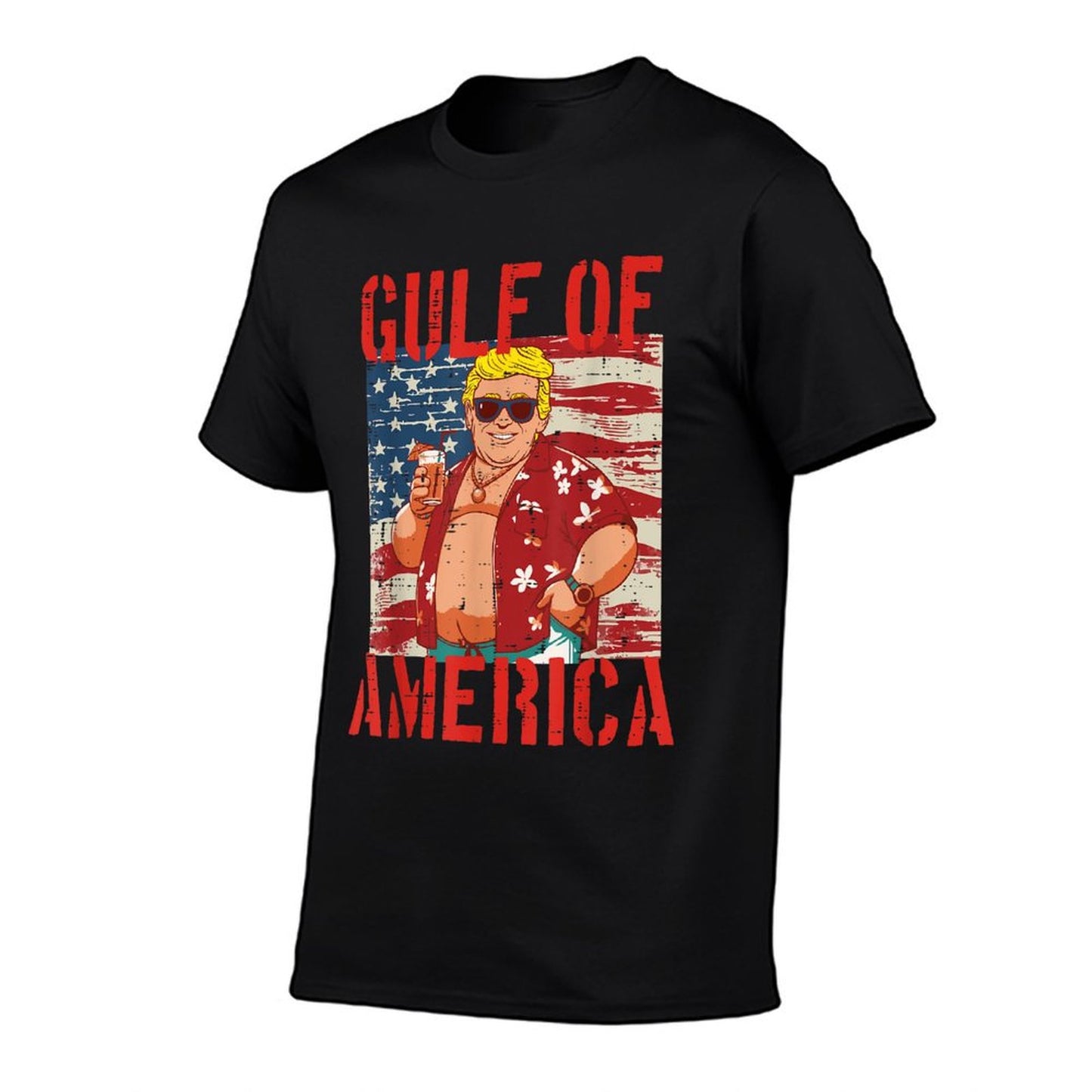 Gulf Of USA America American Flag Men Women Kids Cotton T-Shirt