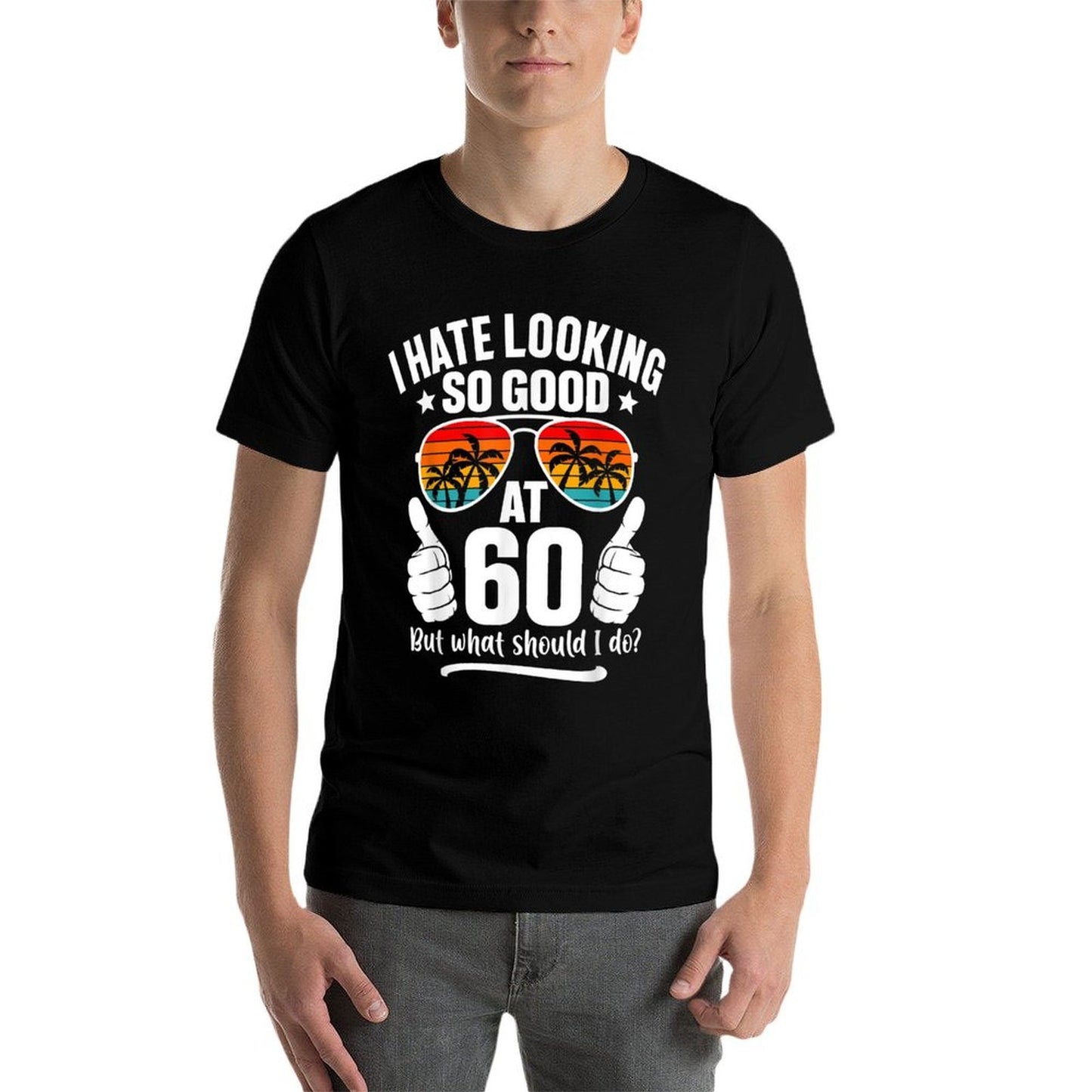 60 Birthday Men Women 60th Anniversary Birthday Polyester Blend T-Shirt