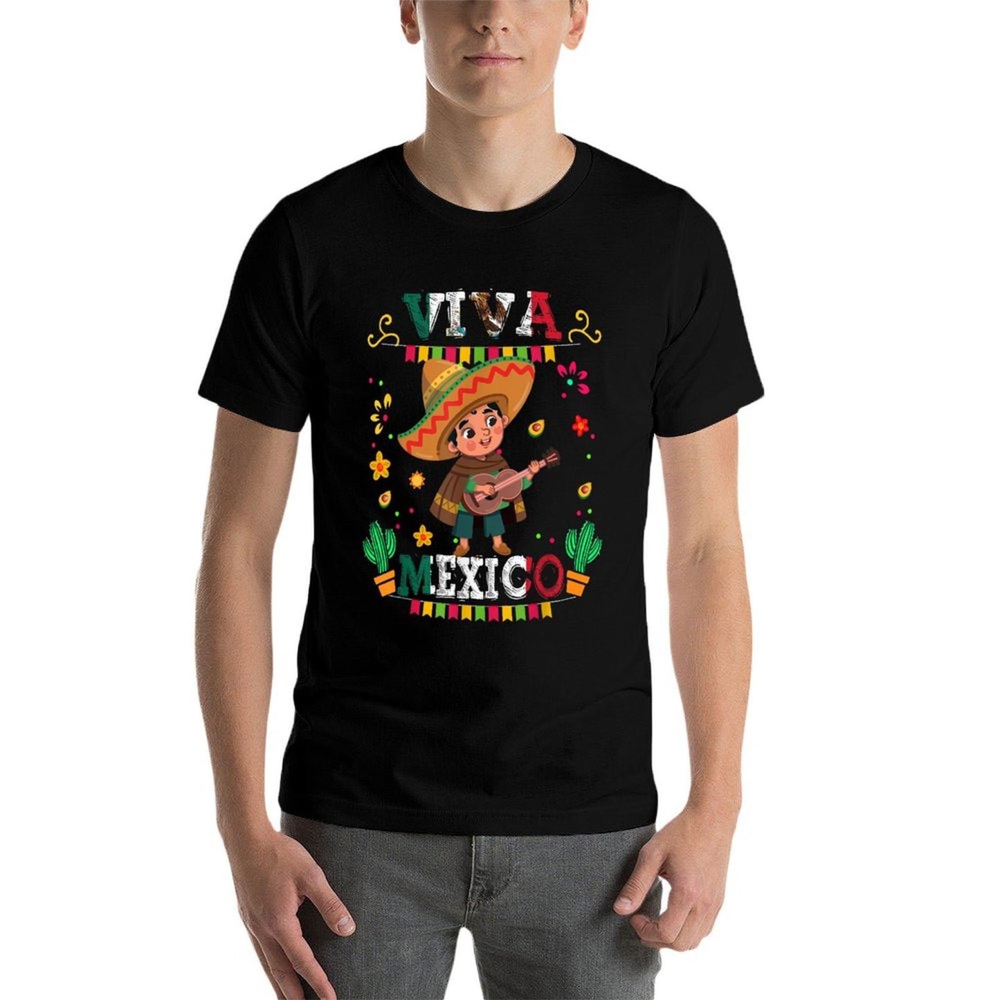 Viva Mexico Mexican Poncho Boy Independence Day Flag Toddler Tagless Design T-Shirt