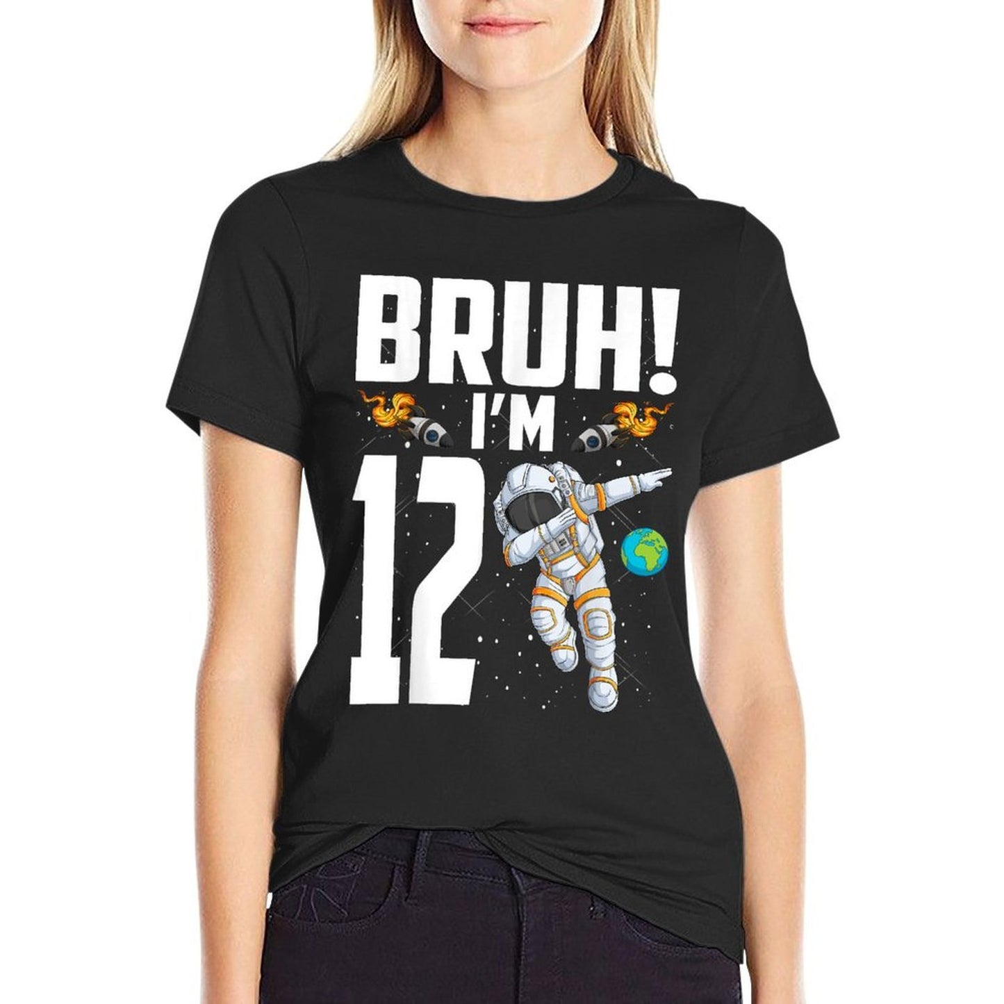 12th Birthday Astronaut Bruh I'm 12 Years Old Birthday Quick-drying T-Shirt