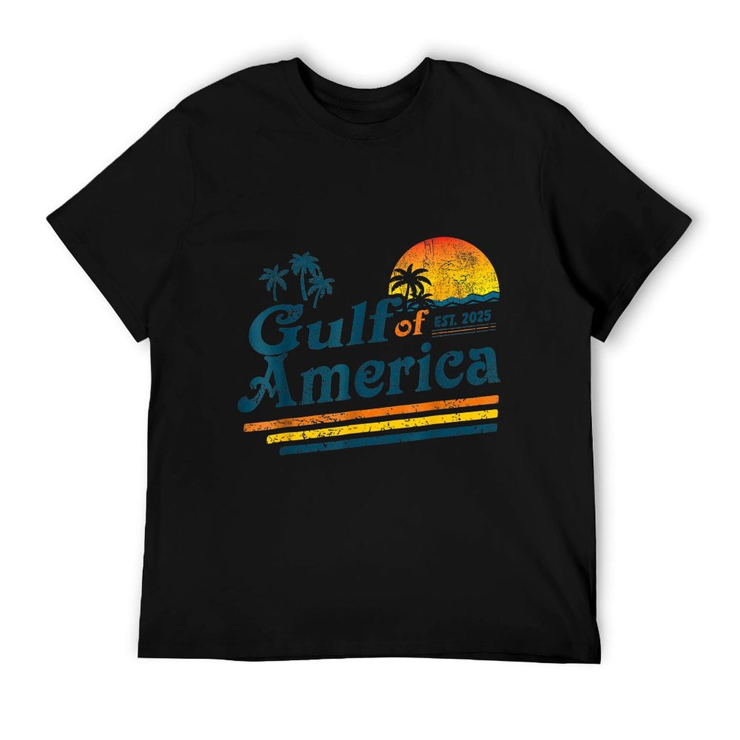 Retro Gulf Of US America 2025 American Flag Gulf Mexico Relaxed-fit T-Shirt