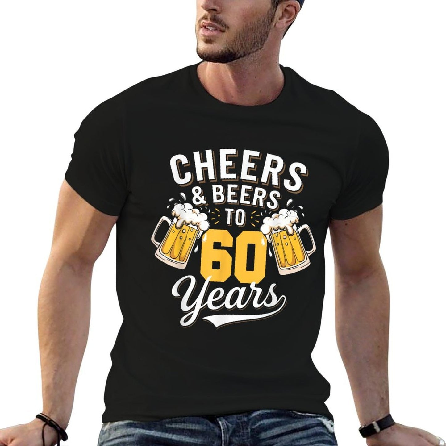 Cheer & Beer to 60 Years 60th Birthday Beer Drinking Party Cotton T-Shirt