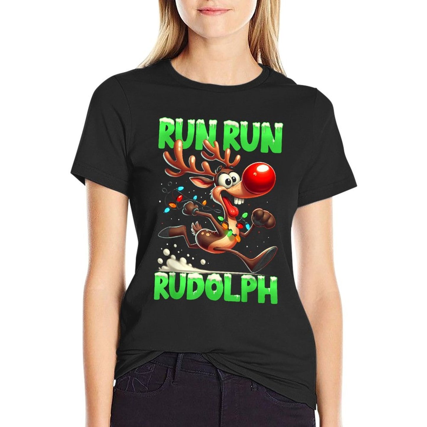 Christmas 5K Run Rudolph Holiday Team Running Outfit Wrinkle-resistant T-Shirt