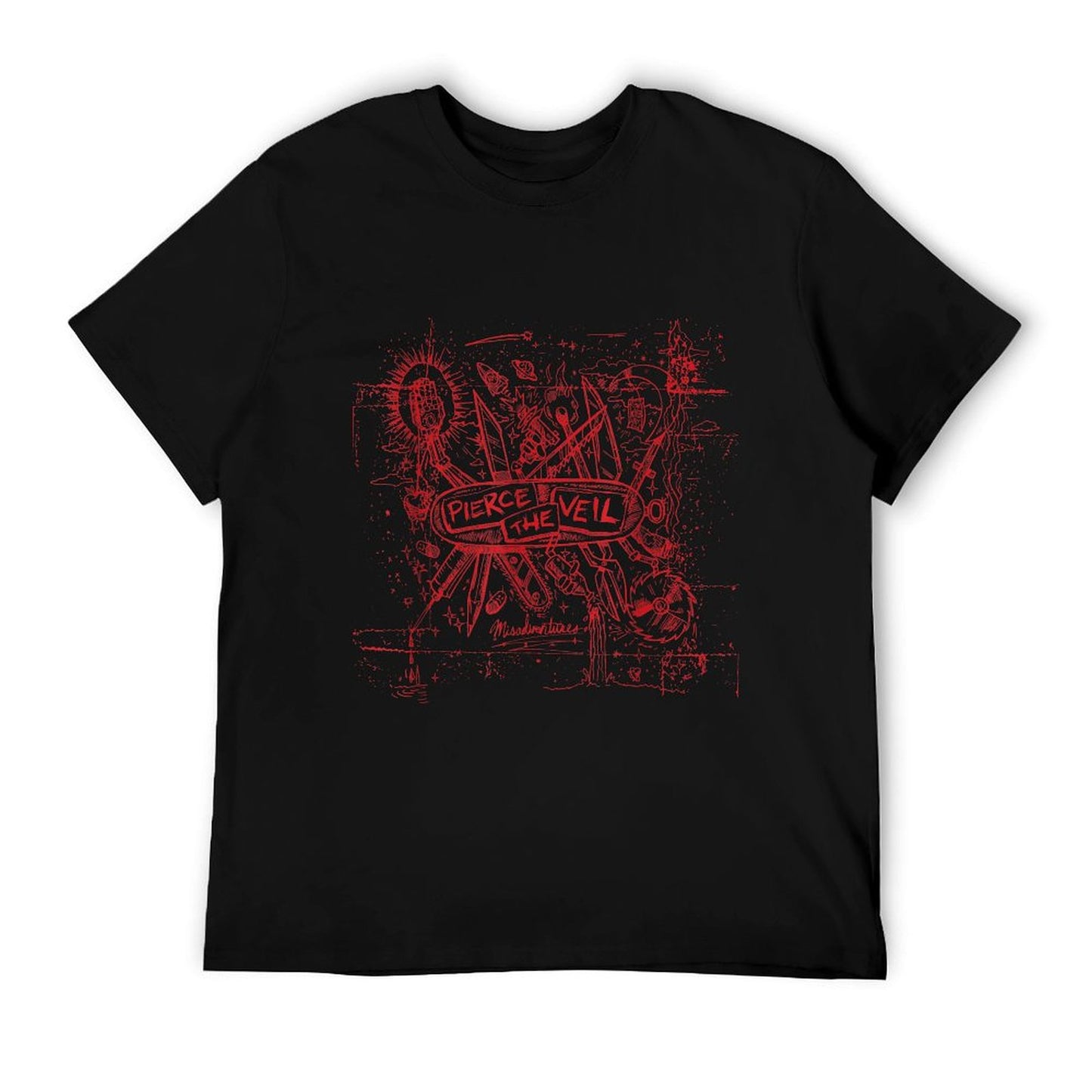 Pierce The Veil - Misadventures Cover in Red Print Easy-care T-Shirt