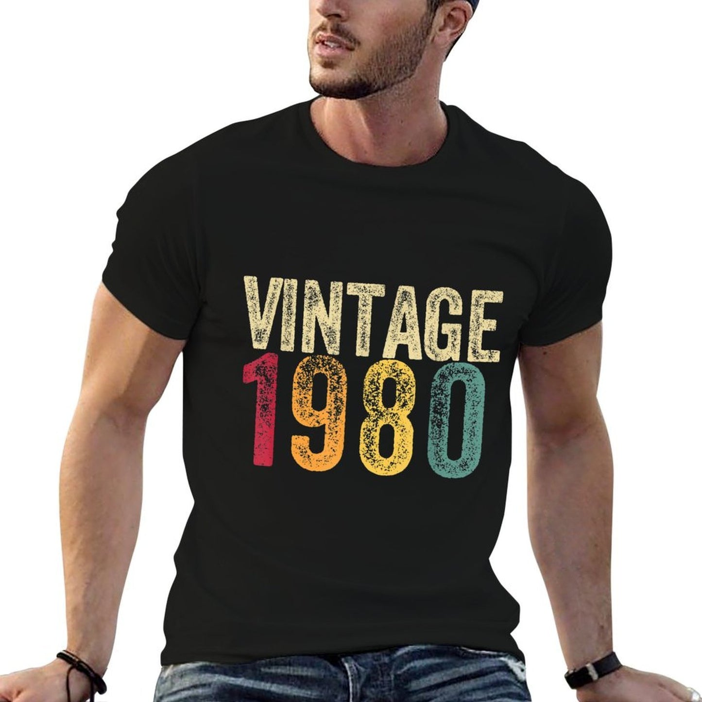 40th Birthday Gift 1980 40 Funny Retro Vintage Mens Womens Affordable Price T-Shirt