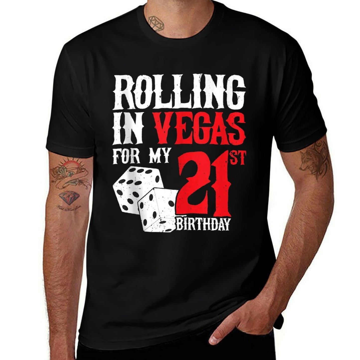 Las Vegas Birthday Party - Rolling in Vegas - 21st Birthday Eco-friendly Material T-Shirt